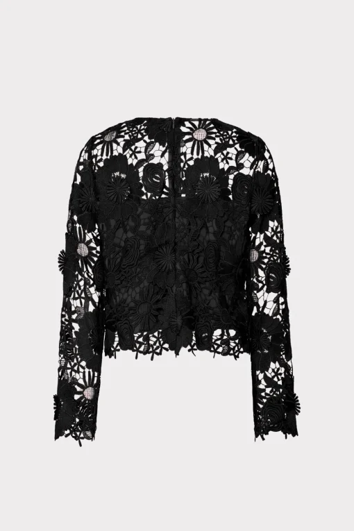 MILLY Jumpsuits & Rompers-Nori 3D Lace Shirt
