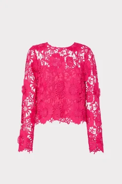 MILLY Jumpsuits & Rompers-Nori 3D Lace Shirt