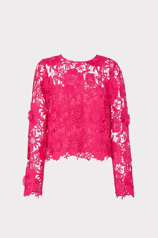 MILLY Jumpsuits & Rompers-Nori 3D Lace Shirt