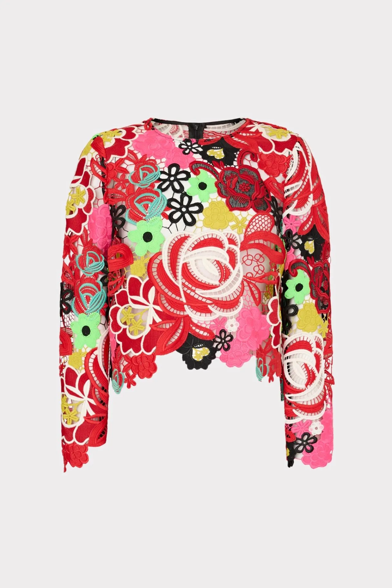 MILLY Jumpsuits & Rompers-Nori Multi Color Lace Top