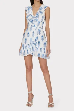 MILLY Mini Dresses-Novi Poppy Embroidery Wrap Dress