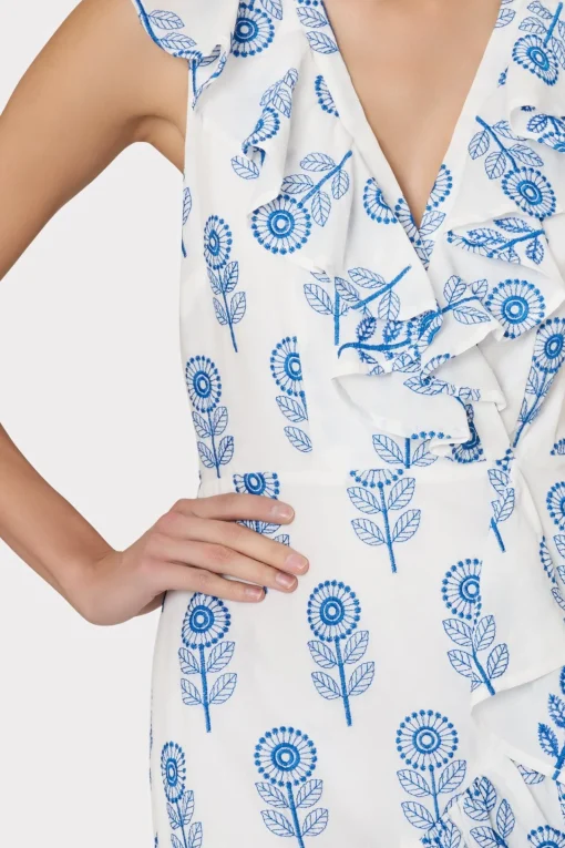 MILLY Mini Dresses-Novi Poppy Embroidery Wrap Dress