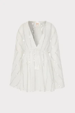 MILLY Cover-Ups-Olympia Lurex Stripe Coverup Dress