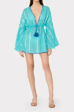 MILLY Cover-Ups-Olympia Lurex Stripe Coverup Dress