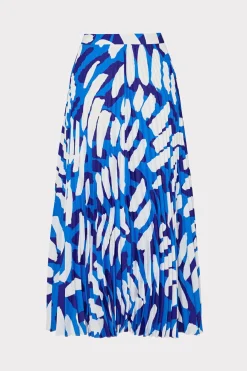 MILLY Jumpsuits & Rompers-Otha Brushstroke Pleated Skirt
