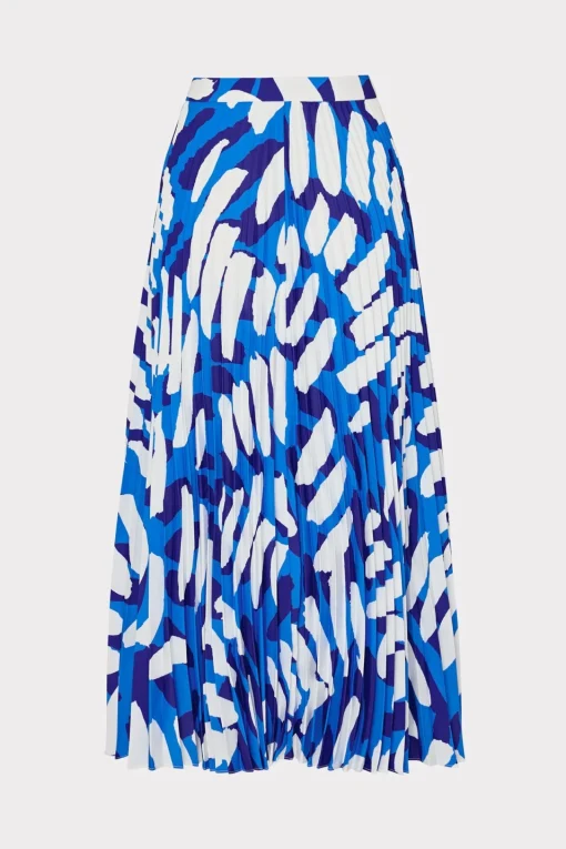 MILLY Jumpsuits & Rompers-Otha Brushstroke Pleated Skirt