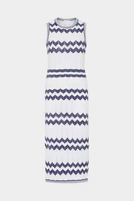 MILLY Sweaters & Knits-Oversized Zig Zag Midi Dress