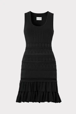 MILLY Knit Dresses-Pepper Knit Ruffle Mini Dress