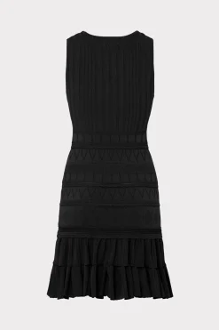 MILLY Knit Dresses-Pepper Knit Ruffle Mini Dress