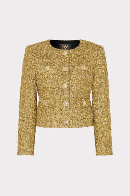MILLY Coats & Jackets-Pheobe Metallic Tweed Jacket