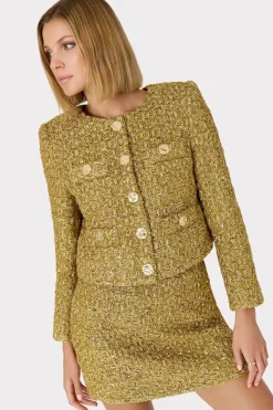 MILLY Coats & Jackets-Pheobe Metallic Tweed Jacket