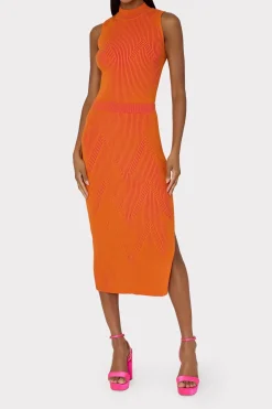 MILLY Matching Sets-Plaited Knit Midi Skirt