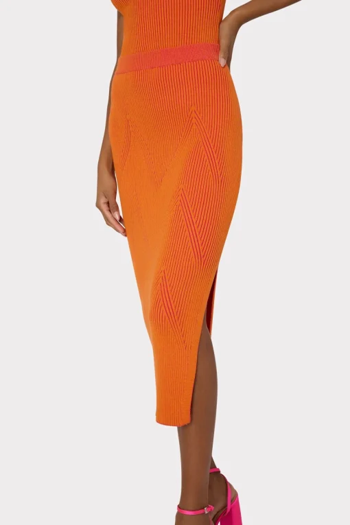 MILLY Matching Sets-Plaited Knit Midi Skirt