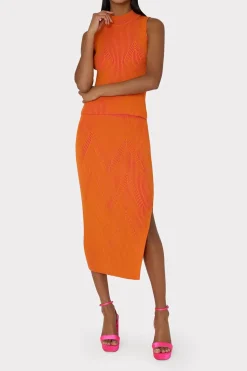 MILLY Matching Sets-Plaited Knit Shell Top