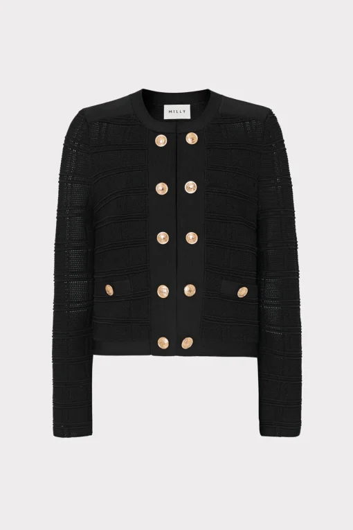 MILLY Sweaters & Knits-Pointelle Textured Knit Jacket