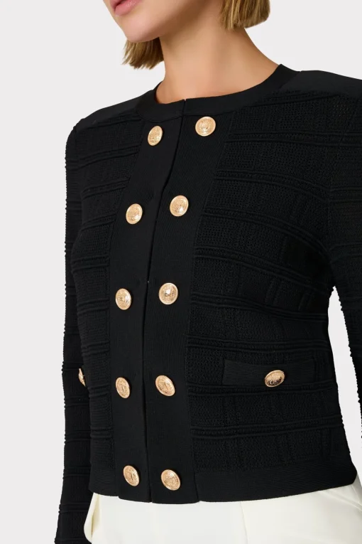 MILLY Sweaters & Knits-Pointelle Textured Knit Jacket