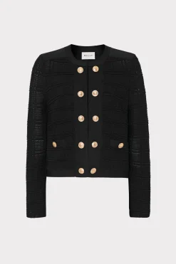 MILLY Coats & Jackets-Pointelle Textured Knit Jacket