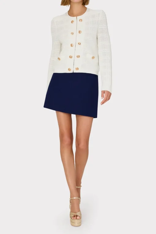 MILLY Sweaters & Knits-Pointelle Textured Knit Jacket