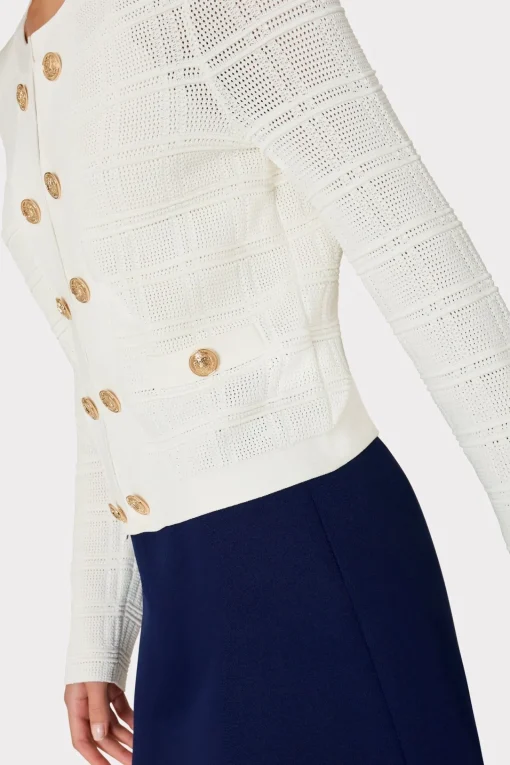 MILLY Sweaters & Knits-Pointelle Textured Knit Jacket
