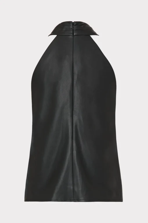 MILLY Jumpsuits & Rompers-Preston Vegan Leather Top