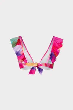 MILLY Jumpsuits & Rompers-Rainbow Waterfall Ruffle Bikini Top