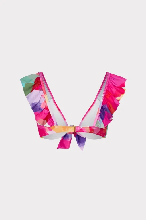 MILLY Jumpsuits & Rompers-Rainbow Waterfall Ruffle Bikini Top