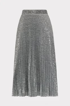 MILLY Skirts-Rayla Pleated Sequins Skirt