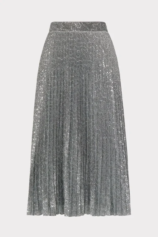 MILLY Skirts-Rayla Pleated Sequins Skirt