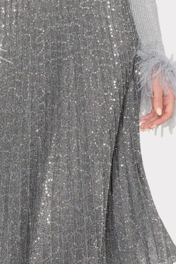 MILLY Skirts-Rayla Pleated Sequins Skirt