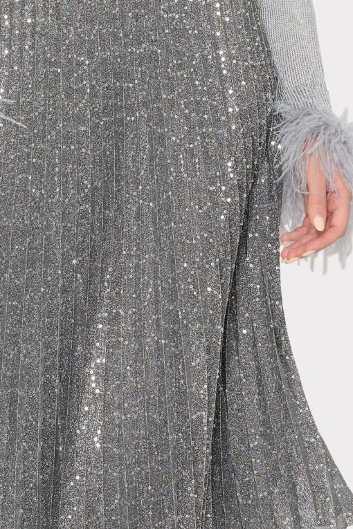 MILLY Skirts-Rayla Pleated Sequins Skirt