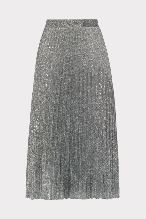 MILLY Skirts-Rayla Pleated Sequins Skirt