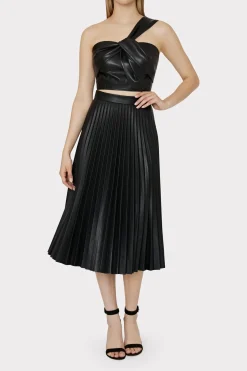 MILLY Skirts-Rayla Vegan Leather Pleated Skirt