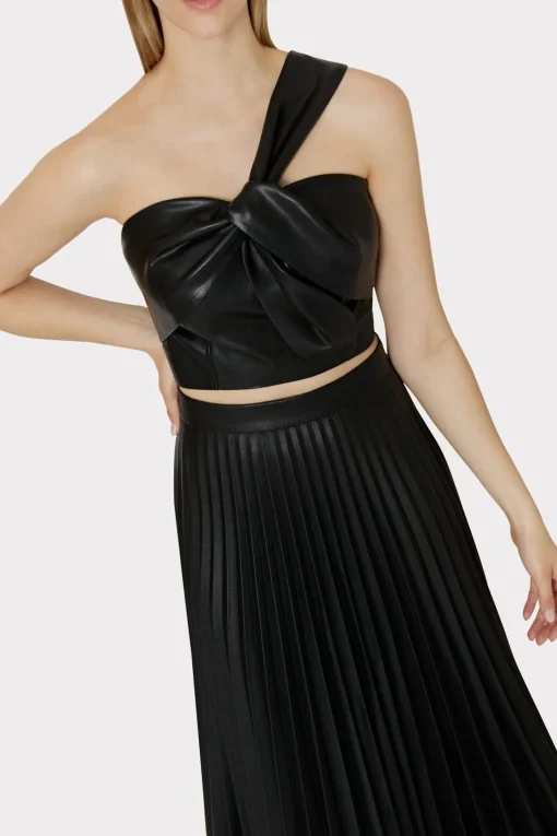 MILLY Skirts-Rayla Vegan Leather Pleated Skirt