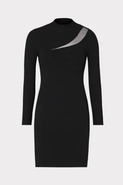 MILLY Knit Dresses-Ren Sheer Cut Out Mini Dress