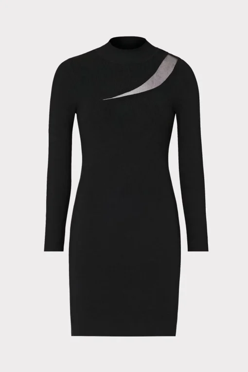 MILLY Knit Dresses-Ren Sheer Cut Out Mini Dress