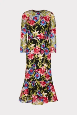 MILLY Jumpsuits & Rompers-Rosalind Floral Embroidery Dress