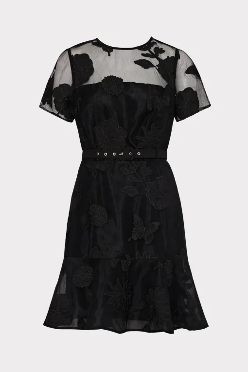 MILLY Mini Dresses-Rosie 3D Butterfly Embroidery Dress