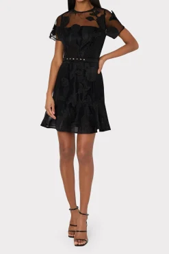 MILLY Mini Dresses-Rosie 3D Butterfly Embroidery Dress
