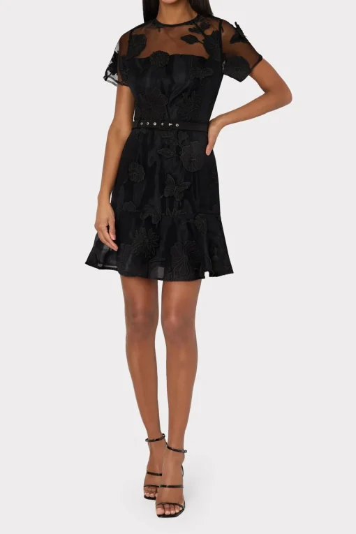 MILLY Mini Dresses-Rosie 3D Butterfly Embroidery Dress
