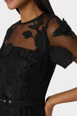 MILLY Mini Dresses-Rosie 3D Butterfly Embroidery Dress