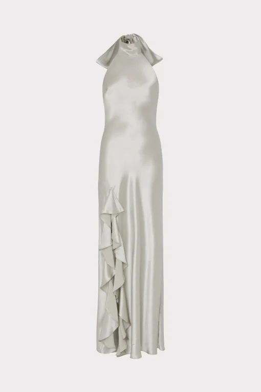 MILLY Maxi Dresses-Roux Hammered Satin Gown