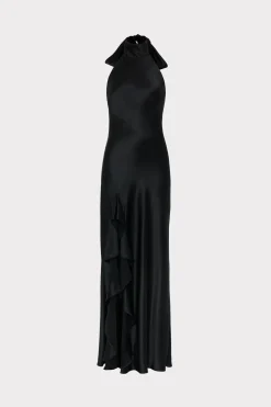 MILLY Maxi Dresses-Roux Hammered Satin Gown