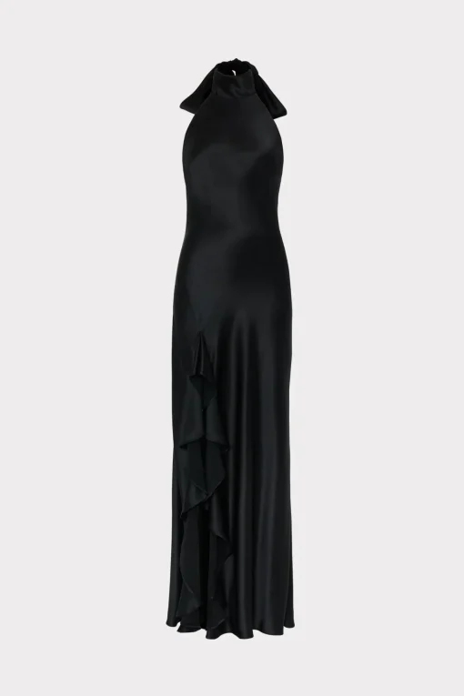MILLY Maxi Dresses-Roux Hammered Satin Gown