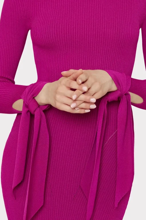 MILLY Pink Dresses-Rowa Cascading Cuff Mini Dress