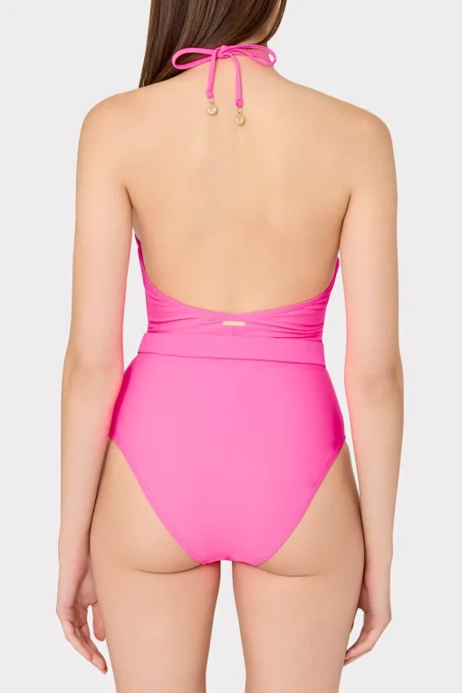MILLY Jumpsuits & Rompers-Ruched Halter One Piece