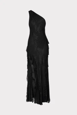 MILLY Evening Gowns-Ryanna Chiffon Devore Dress
