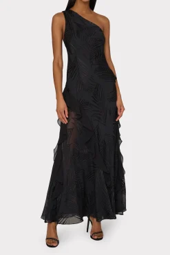 MILLY Evening Gowns-Ryanna Chiffon Devore Dress