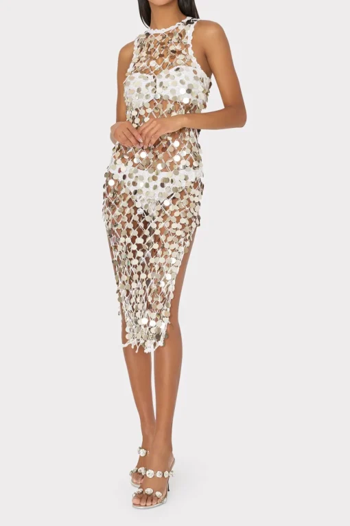 MILLY Jumpsuits & Rompers-Sequin Crochet Midi Dress