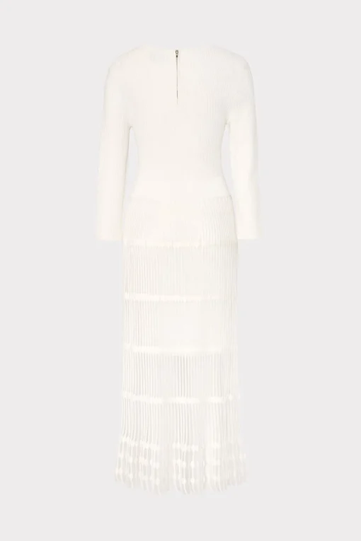 MILLY Knit Dresses-Sheer Knit Fit And Flare Dress