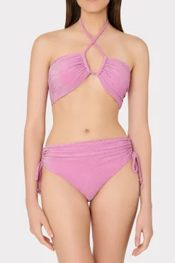 MILLY Jumpsuits & Rompers-Shimmer Halter Bikini Top